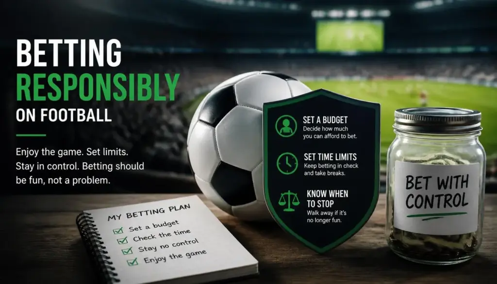 Football betting responsible gambling illustration
