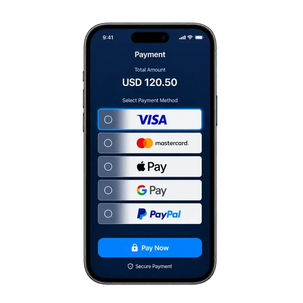 Payment methods app illustration