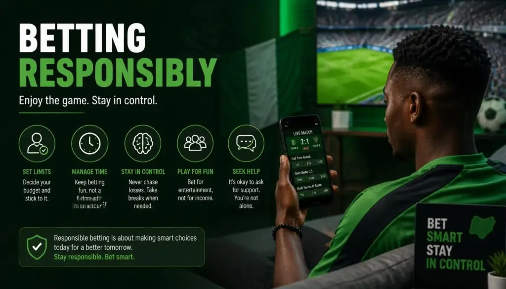 Sports betting responsible gambling illustration